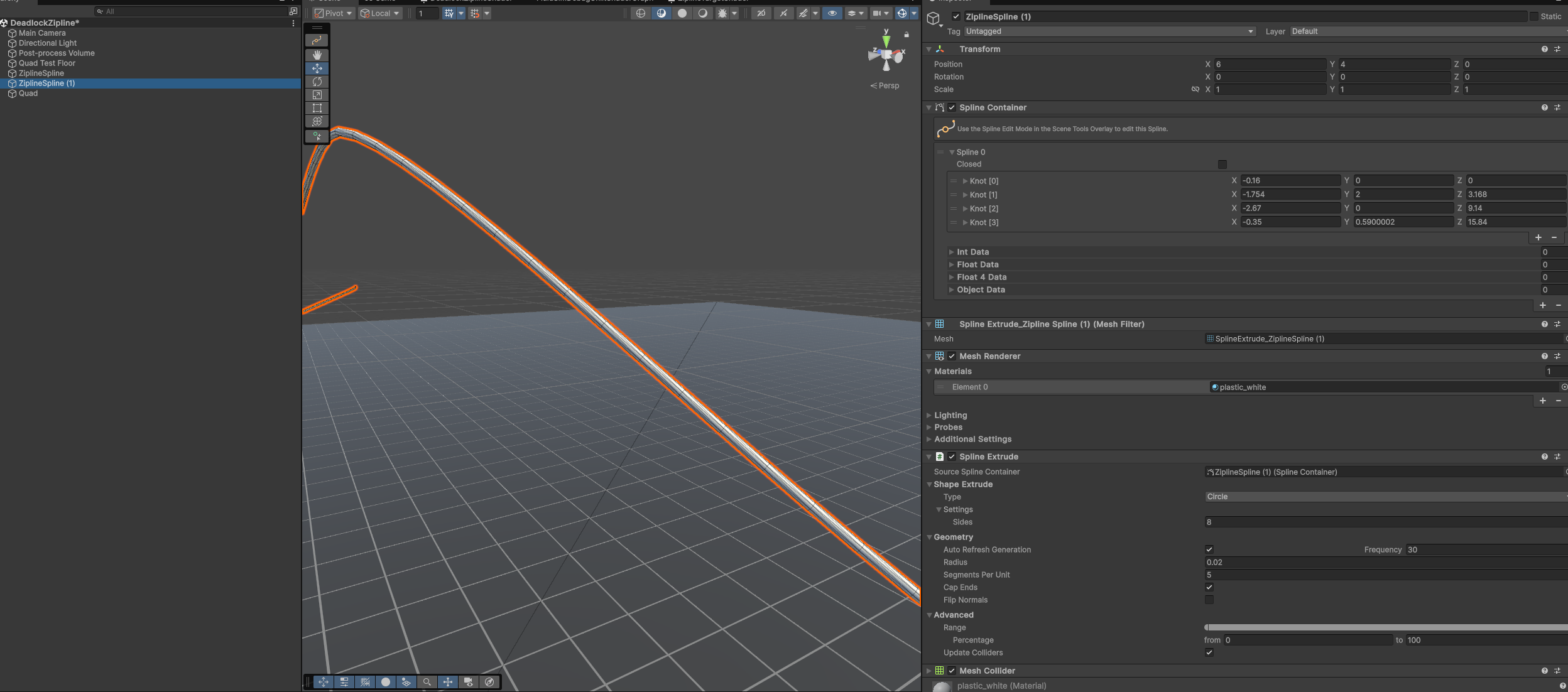 Spline mesh